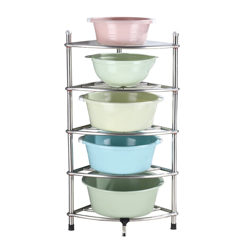 Četveroslojni nehrđajući čelični trokutasti stalak za umivaonik, podni stalak za kupaonicu