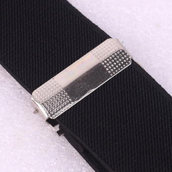 Bretele în formă de X, cu patru clips rotunde din plastic, bandă din poliester-cauciuc, unisex