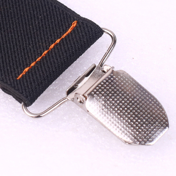 Bretele în formă de X, cu patru clips rotunde din plastic, bandă din poliester-cauciuc, unisex