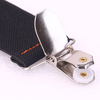 Bretele în formă de X, cu patru clips rotunde din plastic, bandă din poliester-cauciuc, unisex