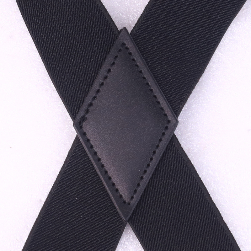 Bretele în formă de X, cu patru clips rotunde din plastic, bandă din poliester-cauciuc, unisex
