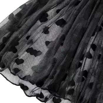 Set noćne odjeće od mrežaste tkanine s točkicama, otvorena leđa, trakice; 95–100% poliester; tanak materijal 101–120 g/m²