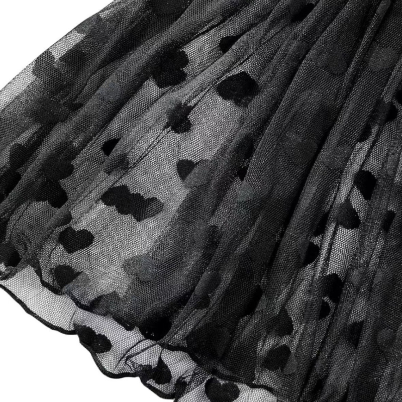 Set noćne odjeće od mrežaste tkanine s točkicama, otvorena leđa, trakice; 95–100% poliester; tanak materijal 101–120 g/m²