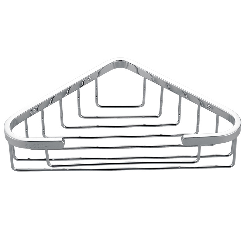 Trokutasta mrežasta polica za kupaonicu od nehrđajućeg čelika, jednokatna, nosivost 50 kg, sjajna završna obrada