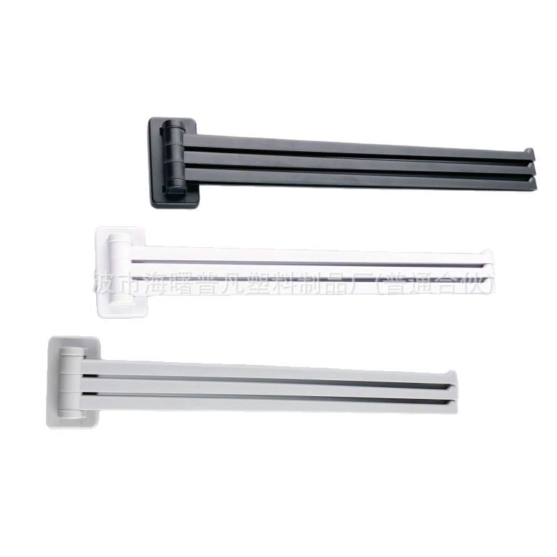 Plastični držač za ručnike za kupaonicu, bez bušenja, 3-etažni okretni križni štap, nosivost 1 kg