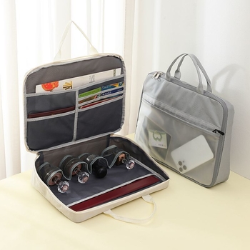 Geantă portabilă pentru organizarea documentelor cu fermoar, protecție pentru licența de afaceri și ștampilă, material textil