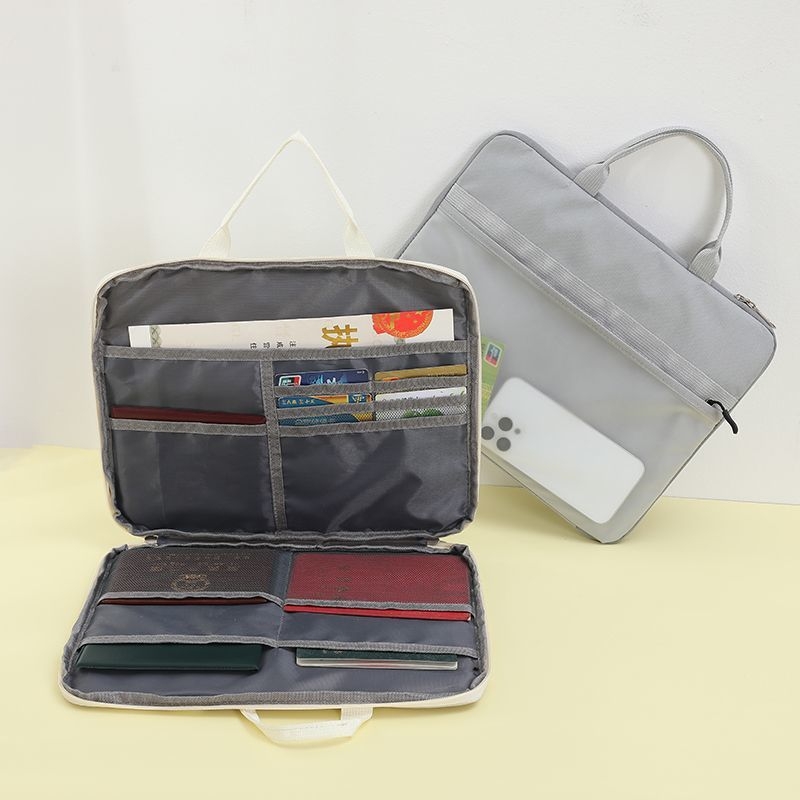 Geantă portabilă pentru organizarea documentelor cu fermoar, protecție pentru licența de afaceri și ștampilă, material textil