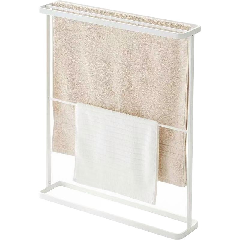 Vertikalni držač ručnika za kupaonicu, 3-etažni, od karbonskog čelika, premaz plastikom u spreju, nosivost 5–10 kg