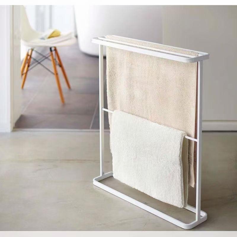 Vertikalni držač ručnika za kupaonicu, 3-etažni, od karbonskog čelika, premaz plastikom u spreju, nosivost 5–10 kg