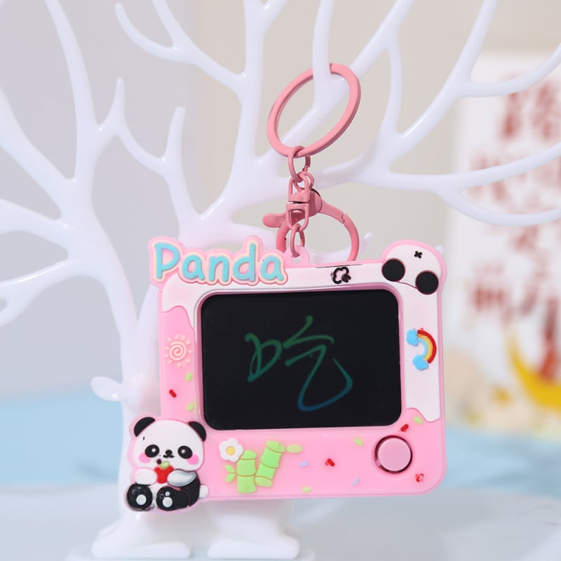 Kljucni lančić Panda Grafiti – PVC Mekani Materijal – Crtani Stil – Yin Zhe Marka – Poklon