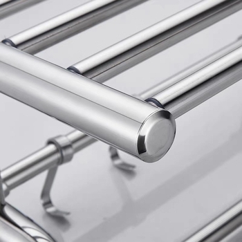 Dvoetažni izvučeni stalak za ručnike od nehrđajućeg čelika 304, polirani završetak, nosivost 20 kg, moderan minimalistički dizajn, Hualai