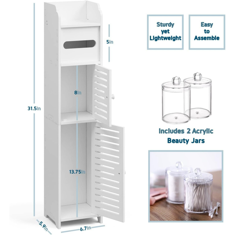 Držač za toaletni papir s nosačem za telefon i policom za organizaciju, 4 razine, model 007-010, plastični, oksidacijski završetak, moderni minimalistički stil, nosivost 10–15 kg