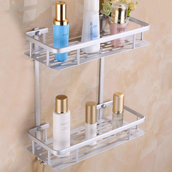 Zidni kupaonski regał od aluminija, trokutastog oblika, bez bušenja