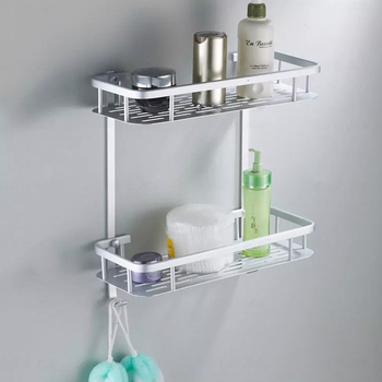 Zidni kupaonski regał od aluminija, trokutastog oblika, bez bušenja