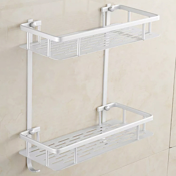 Zidni kupaonski regał od aluminija, trokutastog oblika, bez bušenja