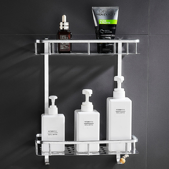 Zidni kupaonski regał od aluminija, trokutastog oblika, bez bušenja