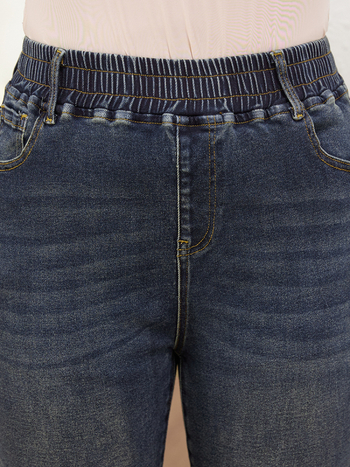 Ženske traperice s flared krojem od denima, visokim strukom, elastični pojas, rastezljivo tkivo, jesen-zima nošenje