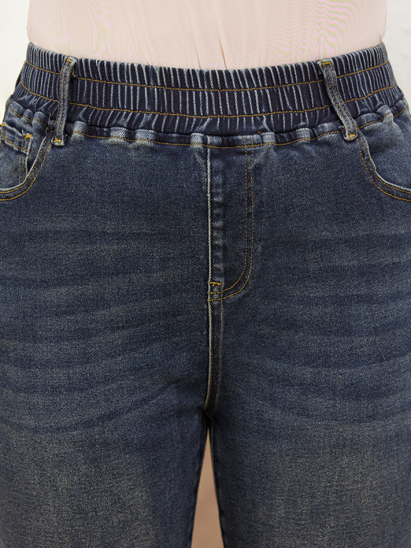 Ženske traperice s flared krojem od denima, visokim strukom, elastični pojas, rastezljivo tkivo, jesen-zima nošenje