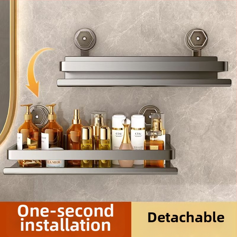 Kúpeľňová policová police so sacím uchytením — nosnosť 5 kg, 1–2 police, moderný štýl