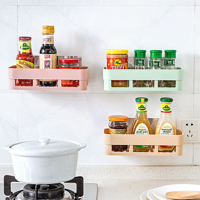 Changda стенно монтиран пластмасов рафт за баня, квадратна форма, 1 ниво, инжекционно формована пластмаса, 10 кг товароносимост, модерен минимализъм