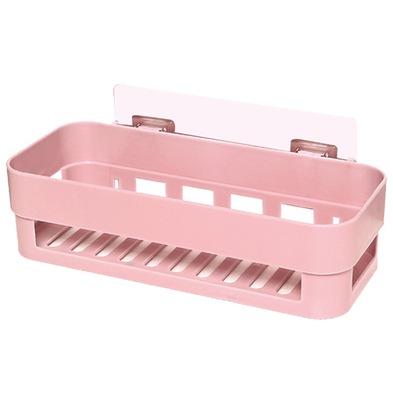 Changda стенно монтиран пластмасов рафт за баня, квадратна форма, 1 ниво, инжекционно формована пластмаса, 10 кг товароносимост, модерен минимализъм