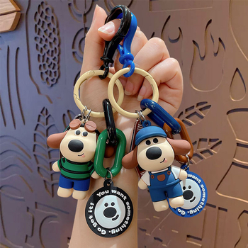 Ключодържател с кученце в стил анимационен, PVC сплав, стил карикатура, готов за подарък за сватби и рождени дни