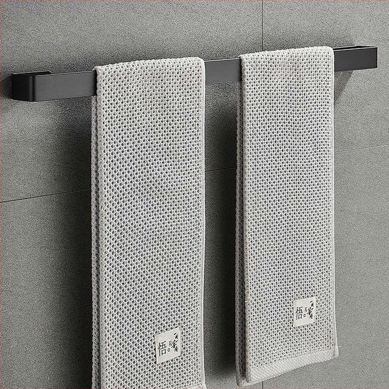 Držiak na uteráky z nehrdzavejúcej ocele, jednoručná tyč, bez vŕtania, nosnosť 20 kg (Značka: Dunding)