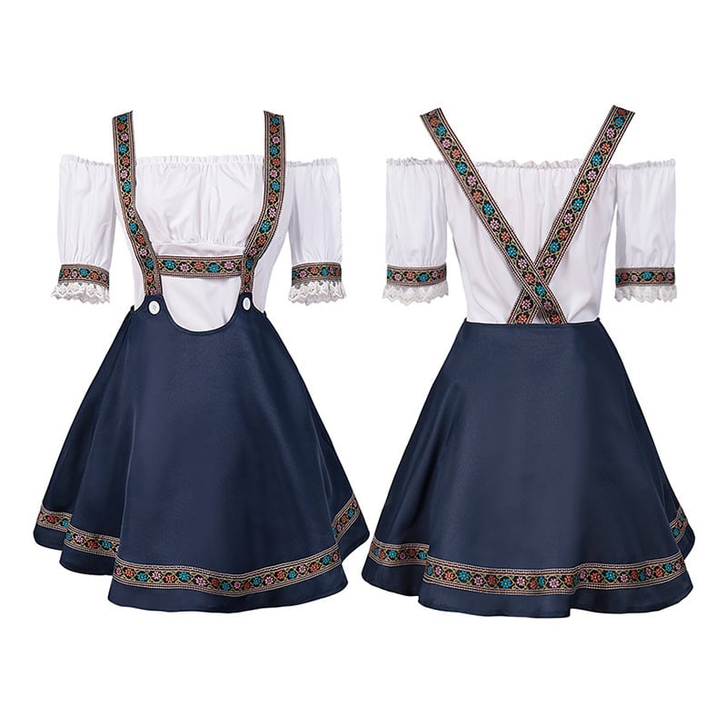 Unisex kostim za Halloween karneval: Bavarski Oktoberfest set hlača s naramenicama, Jacquard poliester
