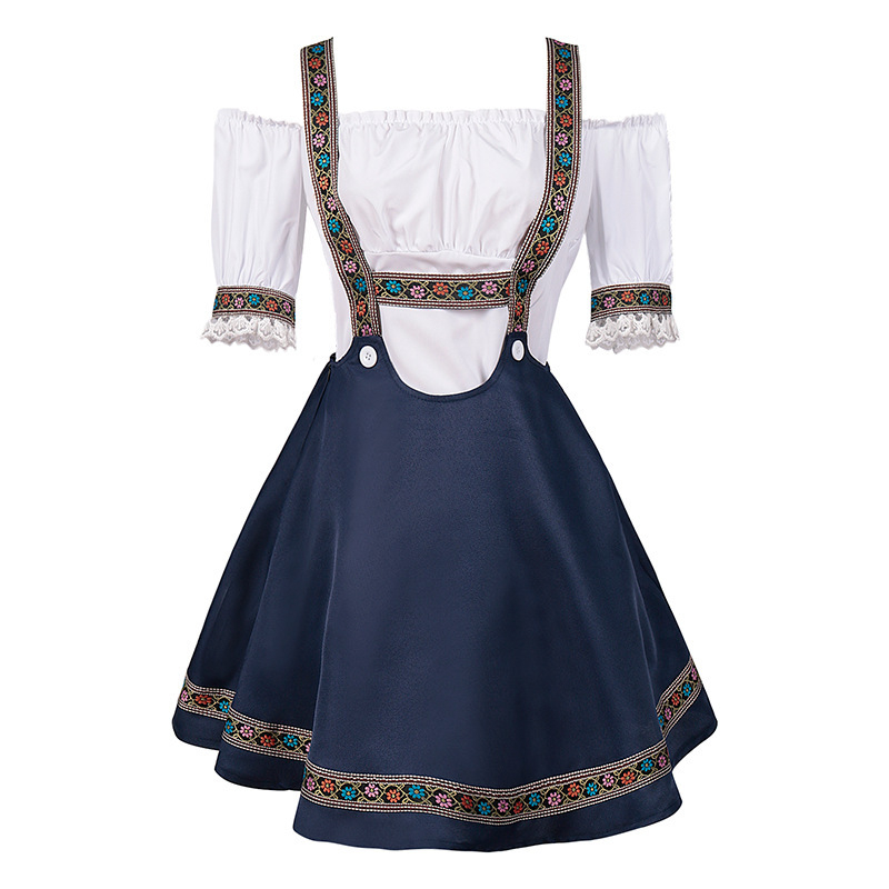 Unisex kostim za Halloween karneval: Bavarski Oktoberfest set hlača s naramenicama, Jacquard poliester