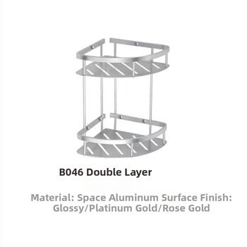 Uholný regál z hliníka, dvojúrovňový, nosnosť 10 kg, moderný minimalistický štýl