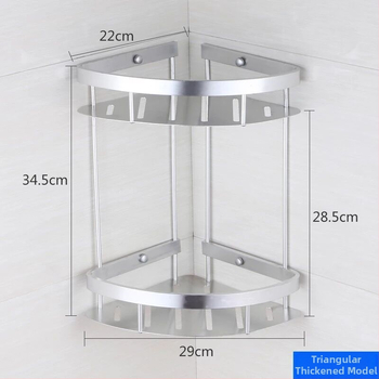 Uholný regál z hliníka, dvojúrovňový, nosnosť 10 kg, moderný minimalistický štýl