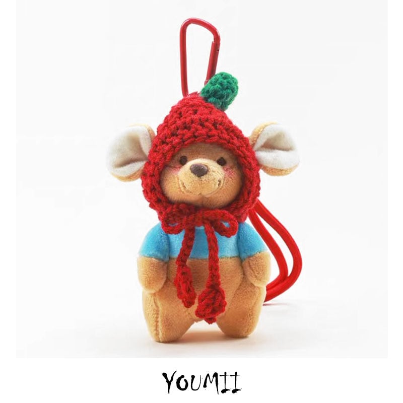 Plišani privjesak za torbicu sa životinjskim uzorkom, dječji crtani stil, dekorativni dodatak