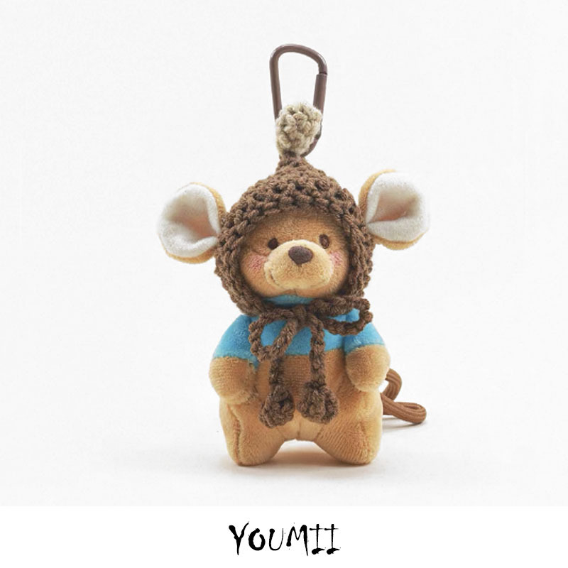 Plišani privjesak za torbicu sa životinjskim uzorkom, dječji crtani stil, dekorativni dodatak