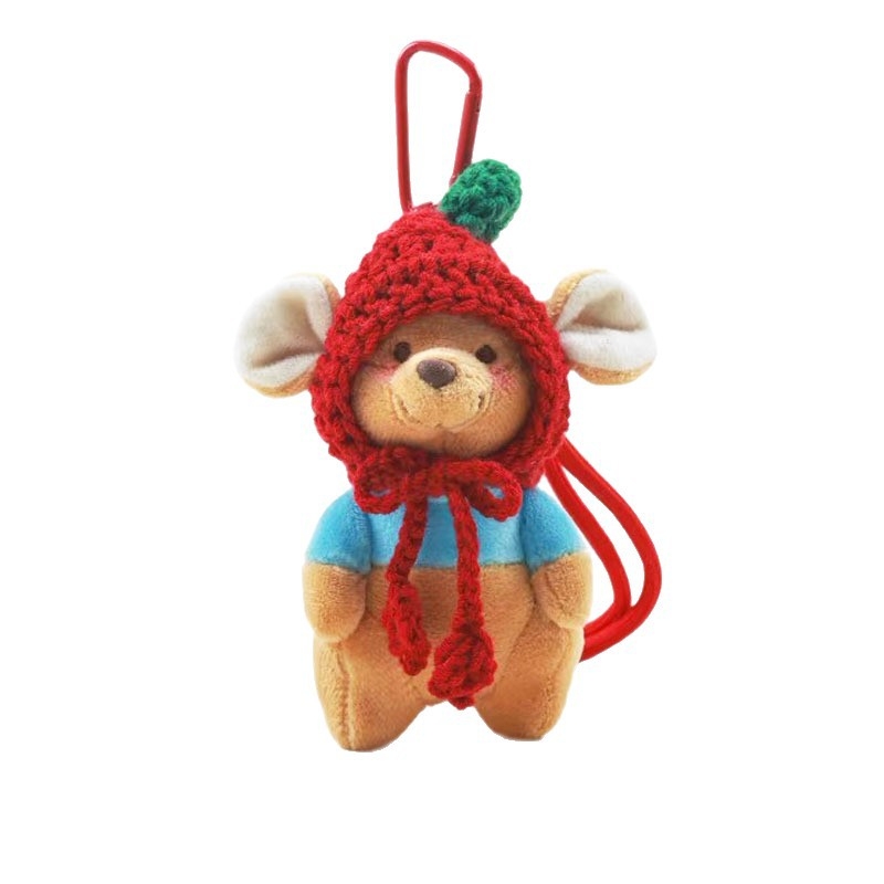 Plišani privjesak za torbicu sa životinjskim uzorkom, dječji crtani stil, dekorativni dodatak