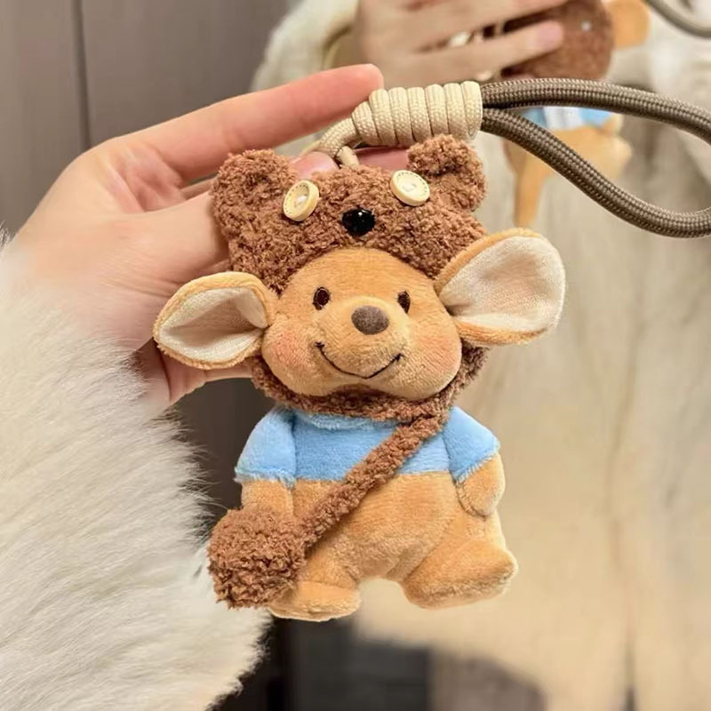 Plišani privjesak za torbicu sa životinjskim uzorkom, dječji crtani stil, dekorativni dodatak