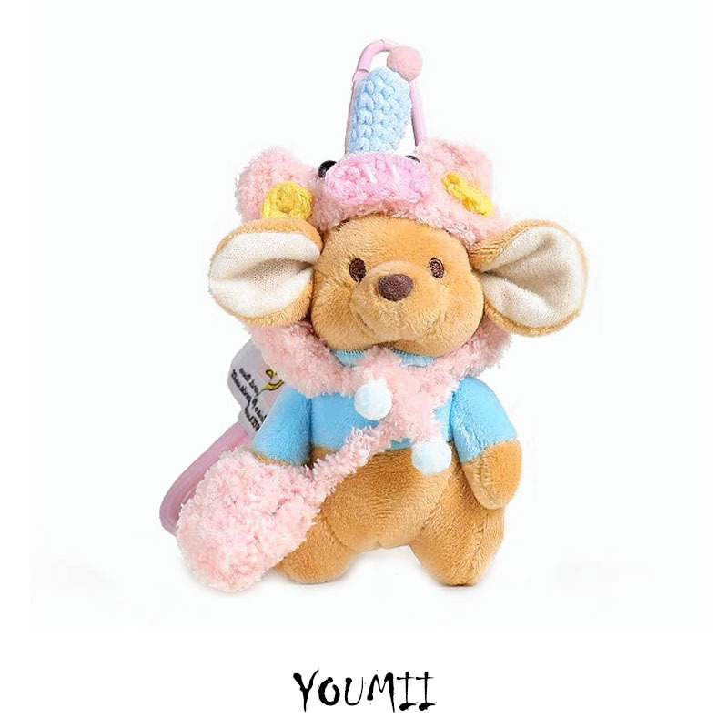 Plišani privjesak za torbicu sa životinjskim uzorkom, dječji crtani stil, dekorativni dodatak