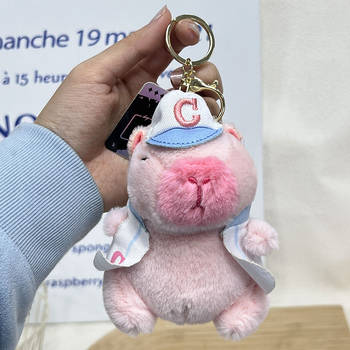 Плюшена капибара – подвеска за чанта и ключодържател, карикатурен стил, плюшена играчка, подходящ подарък