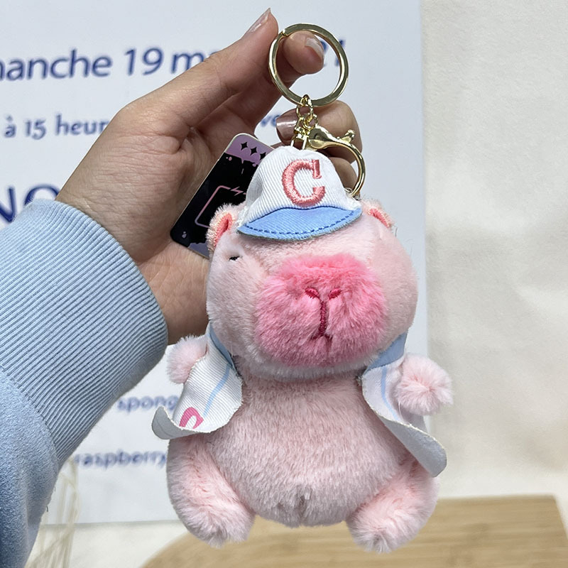 Плюшена капибара – подвеска за чанта и ключодържател, карикатурен стил, плюшена играчка, подходящ подарък