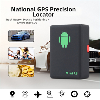 A8 automobilio GPS sekiklis su anti‑vagystės funkcija ir mobiliojo signalo įspėjimu, GPS tikslumas 500 m, IP67 atsparumas vandeniui, baterijos tarnavimo laikas 78 val.