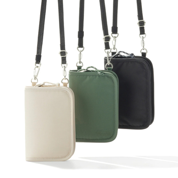 Nylonová RFID cestovná peňaženka na pas, s crossbody popruhom a viacerými vreckami