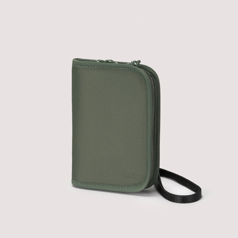 Nylonová RFID cestovná peňaženka na pas, s crossbody popruhom a viacerými vreckami