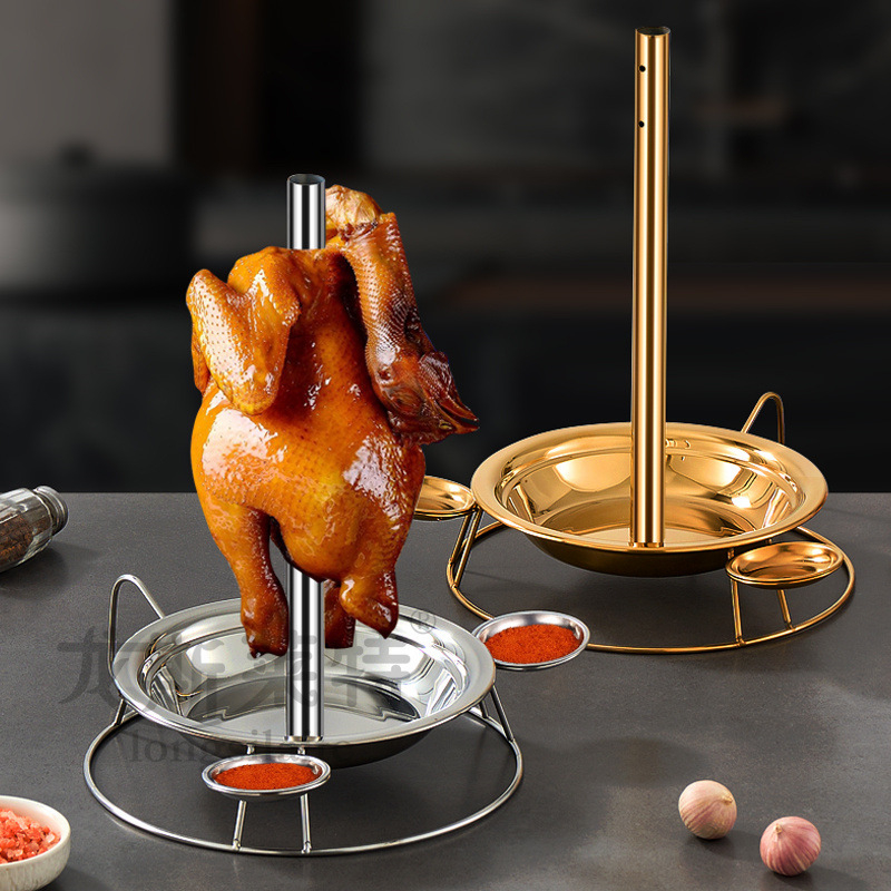 Stalak za pečeno piletinu od nehrđajućeg čelika s okvirom od čeličnih cijevi — Hanmey