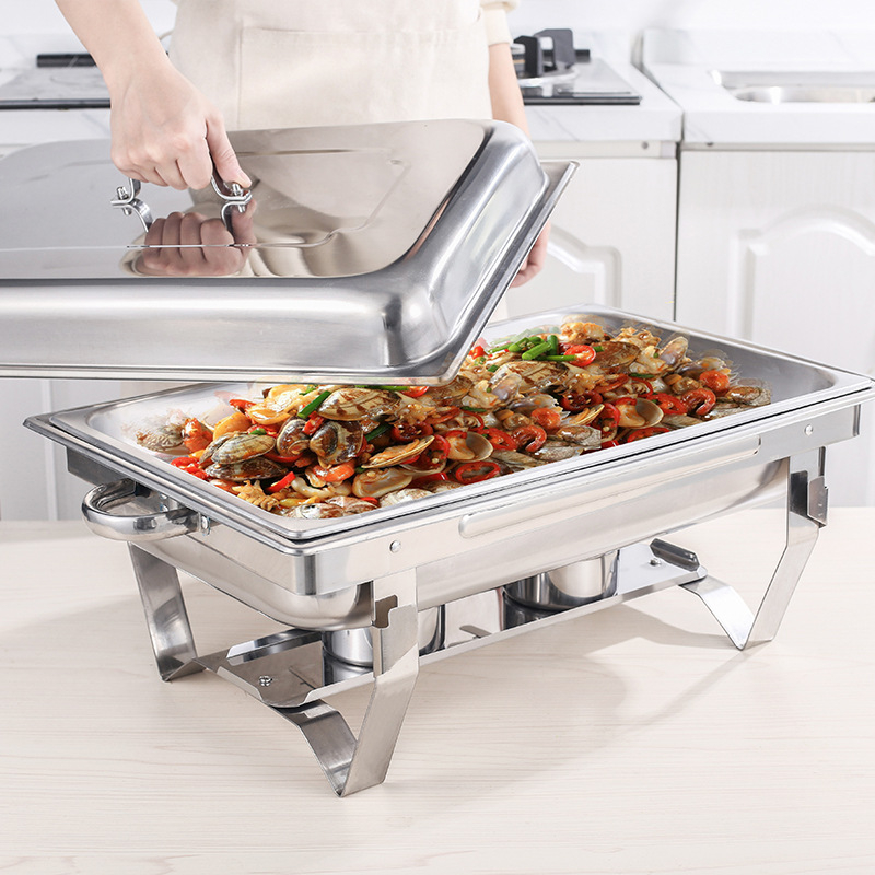Meigang Xing Nehrđajući čelični buffetski štednjak za hotele, sklopni poklopac, kvadratni dizajn