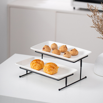 Jin Baichuan κεραμική πιατέλα για επιδόρπιο | υψηλής ποιότητας, χειροποίητη, προσαρμοσμένη (A1890)