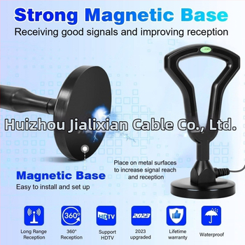 Iekštelpu digitālā TV antena transportlīdzeklim montēšanai, DTMB/DVB-T2 saderīga, ar pastiprinātāju un paplašinātu piesūcēja vāciņu