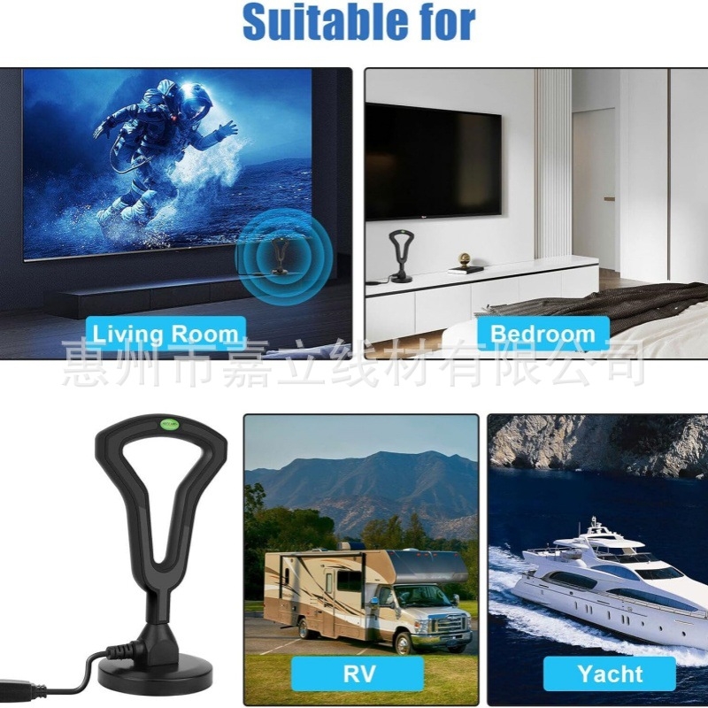 Beltéri digitális TV antenna járműre szerelhető, DTMB/DVB-T2 kompatibilis, erősítővel, kiterjesztett szívófej