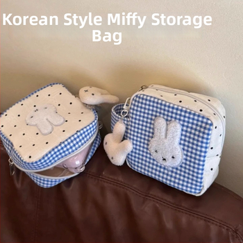 Kocková taška z plátna na kozmetiku a uloženie Polaroid fotoaparátu, s vreckom na slúchadlá a držiakom kariet — skladacia, japonský štýl