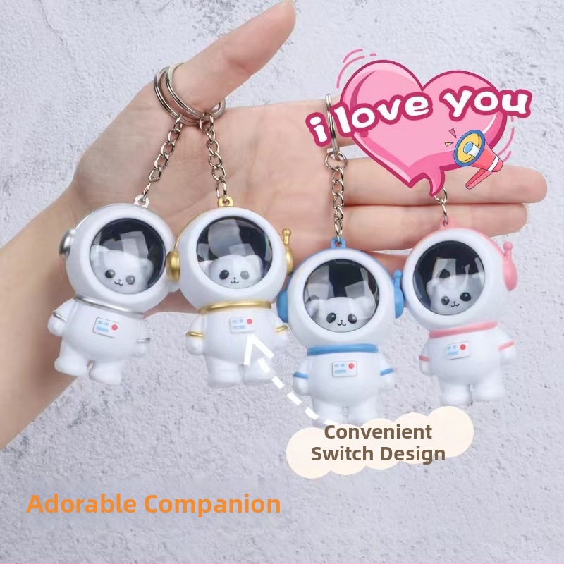Пластмасов ключодържател с астронавт в звездно небе, нощна лампа, сладък стил