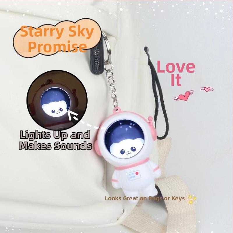Пластмасов ключодържател с астронавт в звездно небе, нощна лампа, сладък стил