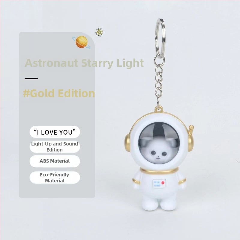 Пластмасов ключодържател с астронавт в звездно небе, нощна лампа, сладък стил